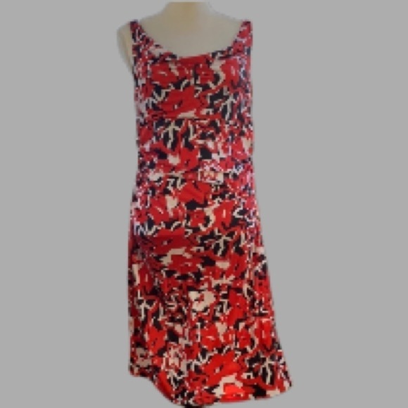 Diane von Furstenberg Maternity Size 6 Silk Red Black Sleeveless - Picture 5 of 8